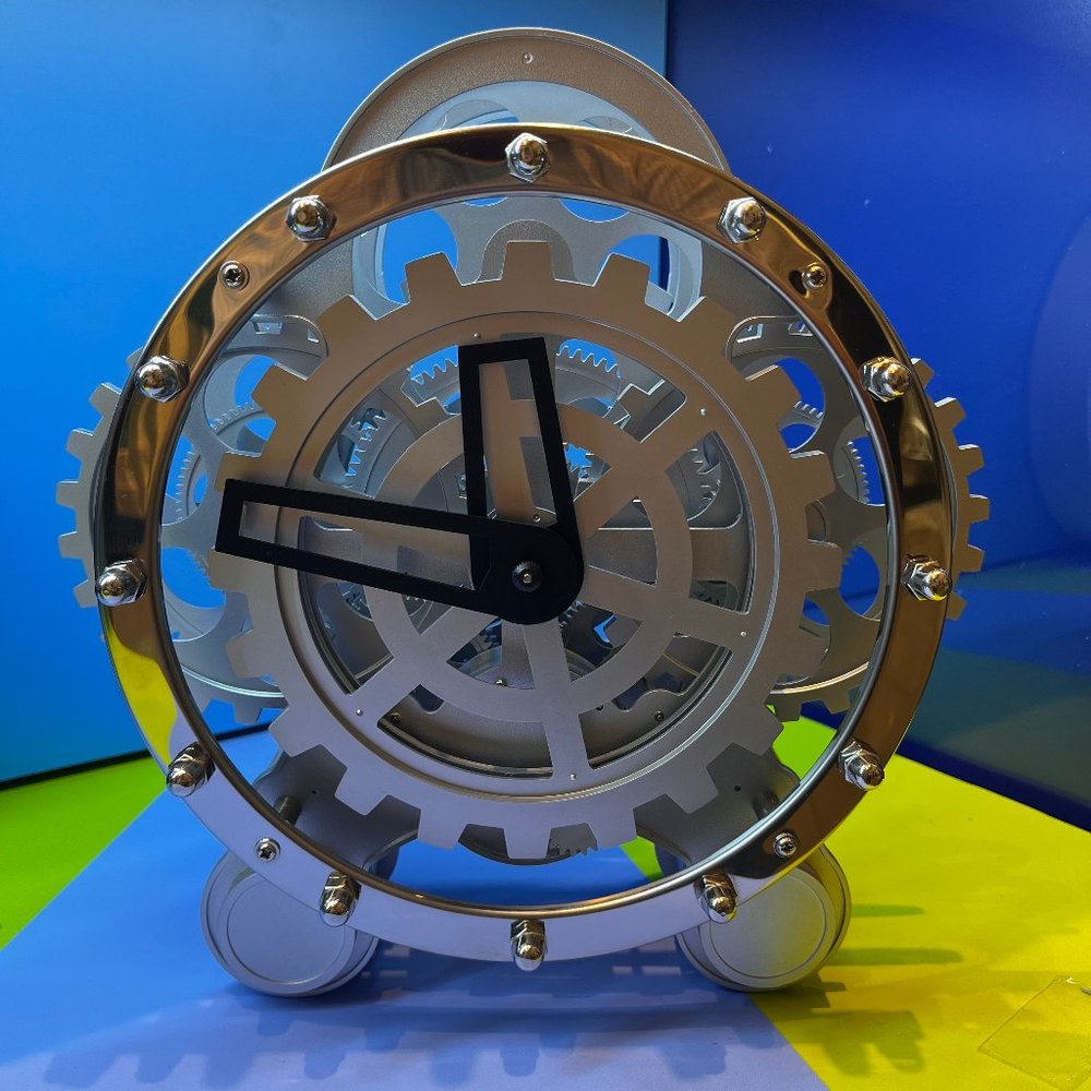 Modern Novelty Desk Gear Clock with Moving Gears